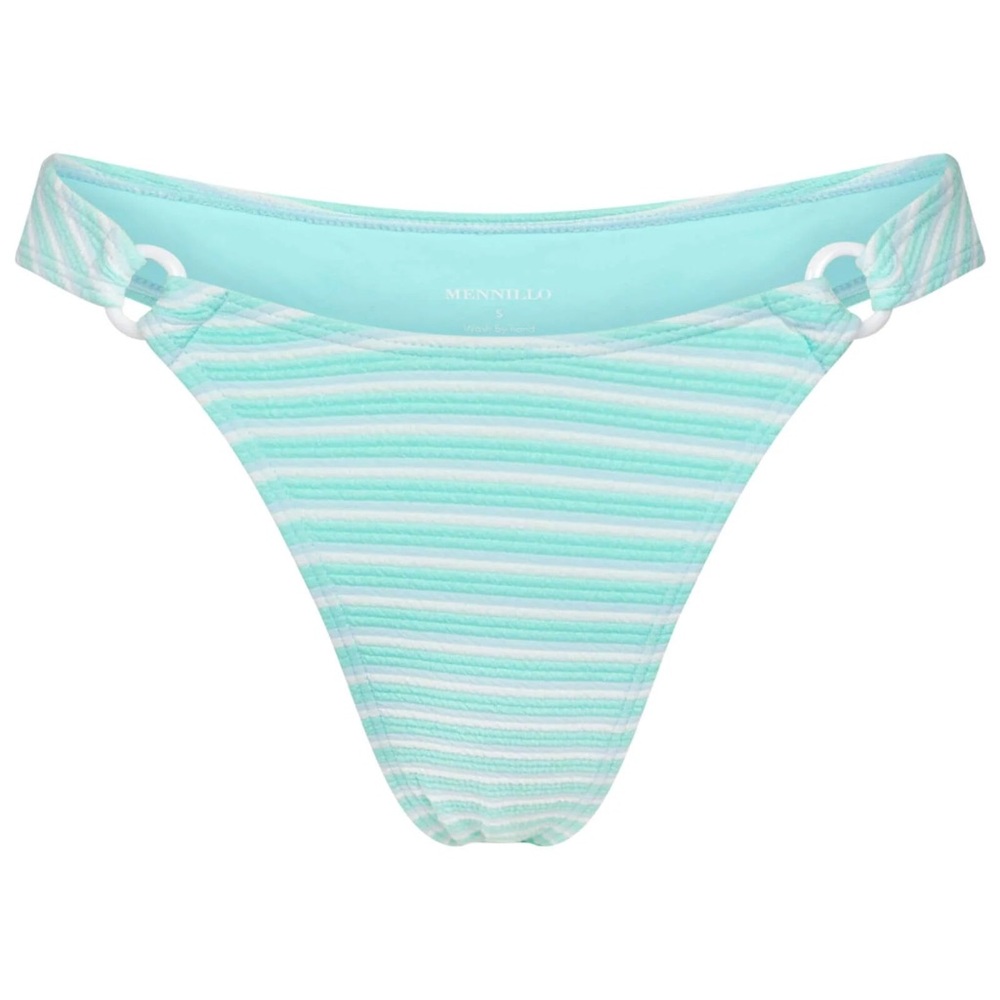 Mennillo Striped Brizilian Bikini Bottom